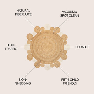 Ayana Two-tone Jute Hippy Circle Area Rug